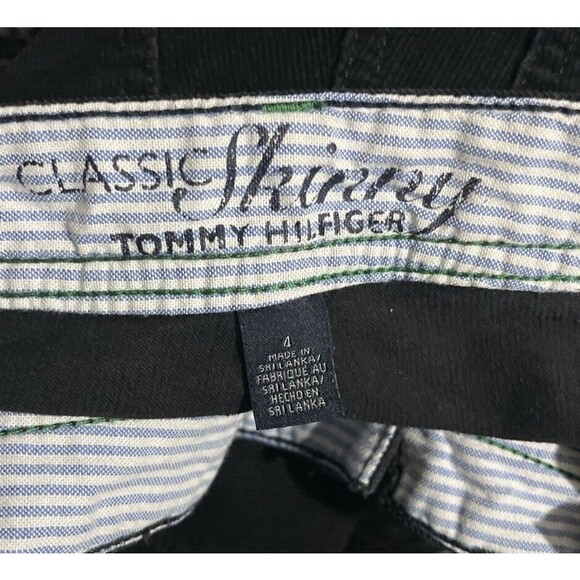 Tommy Hilfiger Pants Corduroy Classic Skinny Black Cords Women 4 Casual Preppy - Picture 3 of 4